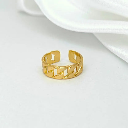 Jiyavi's Demi-Fine "Golden Chain" Anti-Tarnish Adjustable Ring for woman