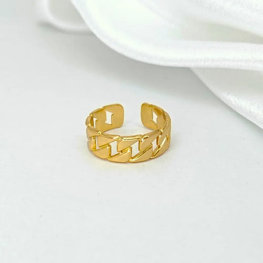 Jiyavi's Demi-Fine "Golden Chain" Anti-Tarnish Adjustable Ring for woman
