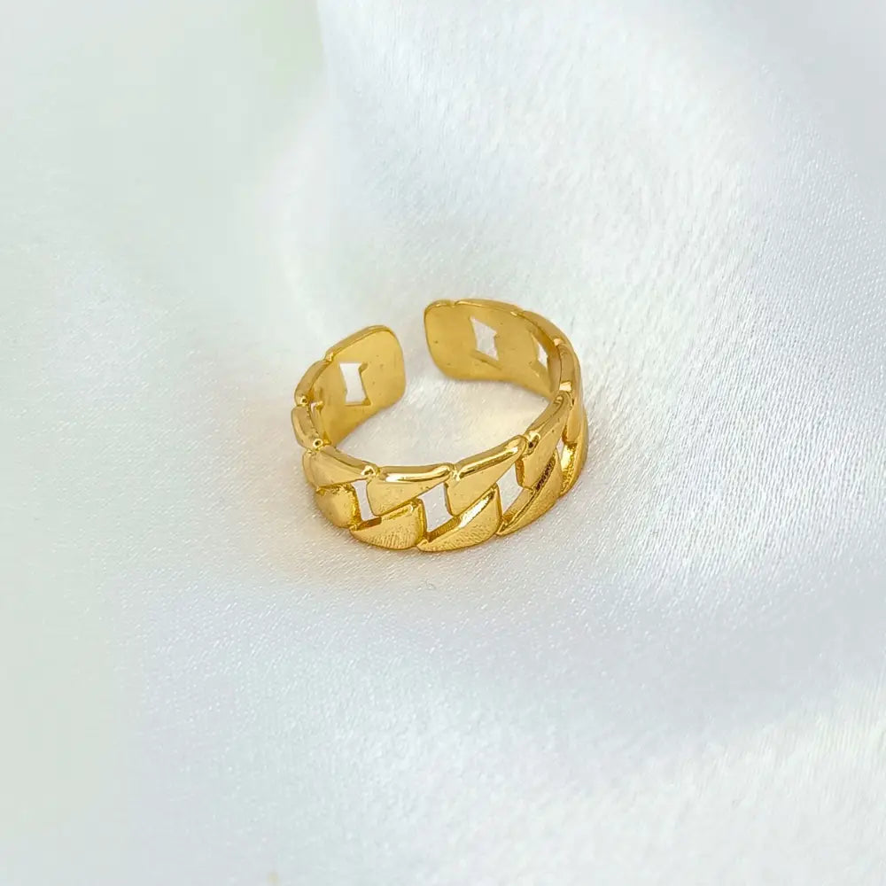 Jiyavi's Demi-Fine "Golden Chain" Anti-Tarnish Adjustable Ring for woman