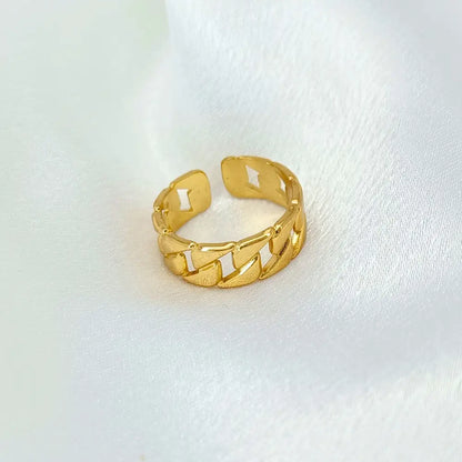 Jiyavi's Demi-Fine "Golden Chain" Anti-Tarnish Adjustable Ring for woman