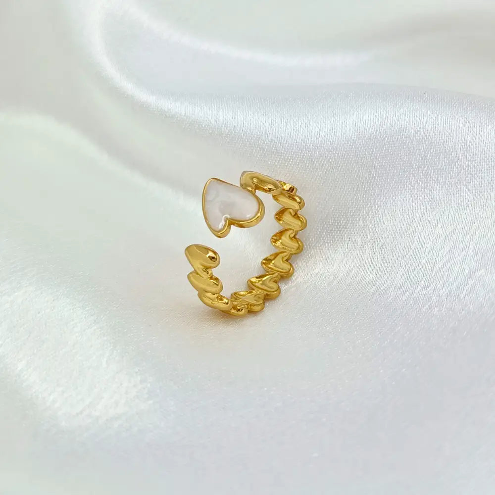 Jiyavi's Demi-Fine "Heartfelt Embrace" Adjustable Gold Ring for woman