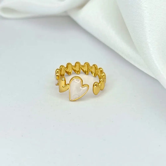 Jiyavi's Demi-Fine "Heartfelt Embrace" Adjustable Gold Ring for woman