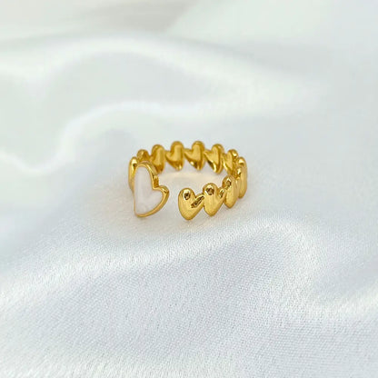Jiyavi's Demi-Fine "Heartfelt Embrace" Adjustable Gold Ring for woman