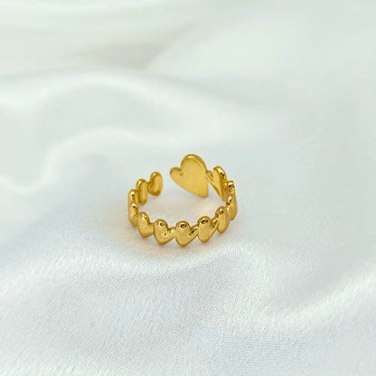 Jiyavi's Demi-Fine "Heartfelt Embrace" Adjustable Gold Ring for woman