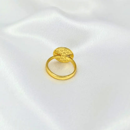 Anti tarnish Gold plated, demi fine, Ring on satin background