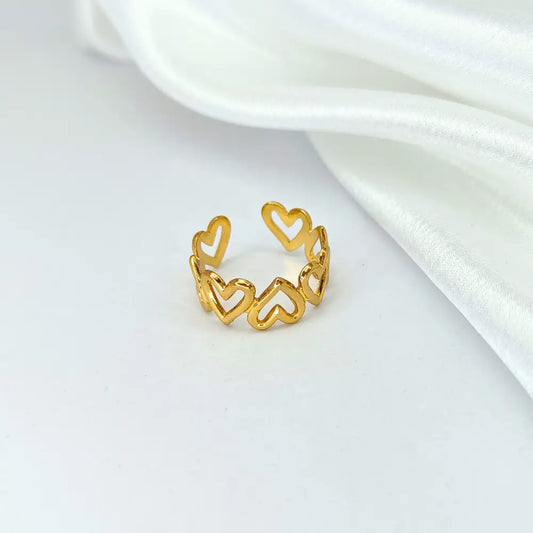 Jiyavi's Demi-Fine "Open Hearts" Adjustable Ring