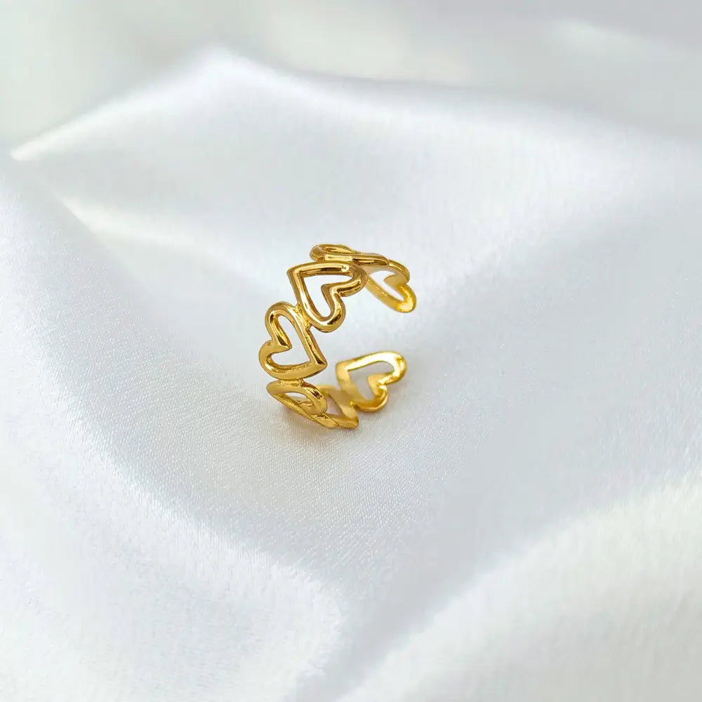 Jiyavi's Demi-Fine "Open Hearts" Adjustable Ring