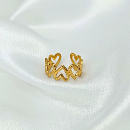 Jiyavi's Demi-Fine "Open Hearts" Adjustable Ring