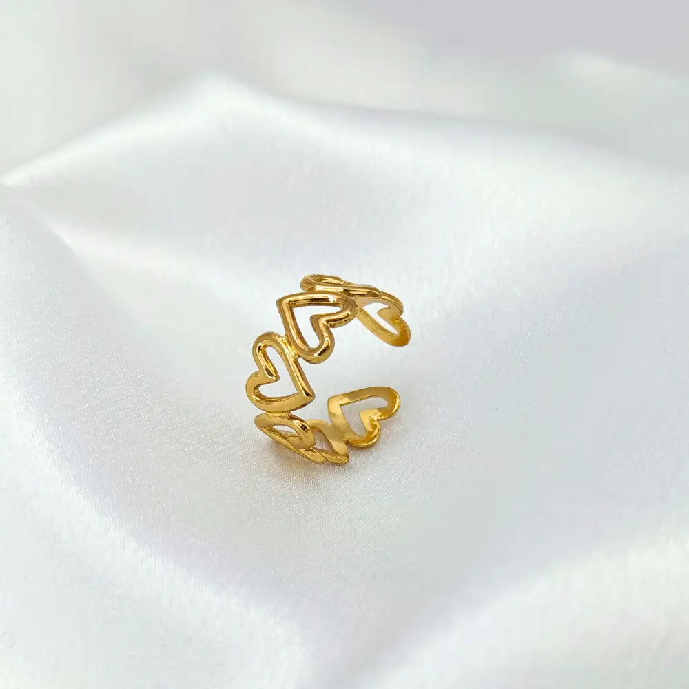 Jiyavi's Demi-Fine "Open Hearts" Adjustable Ring